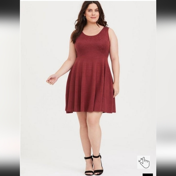 Torrid Women Thick Plus Size 4 Mini Sweater Skater Winter Dress Sleeveless Scoop - Picture 2 of 9